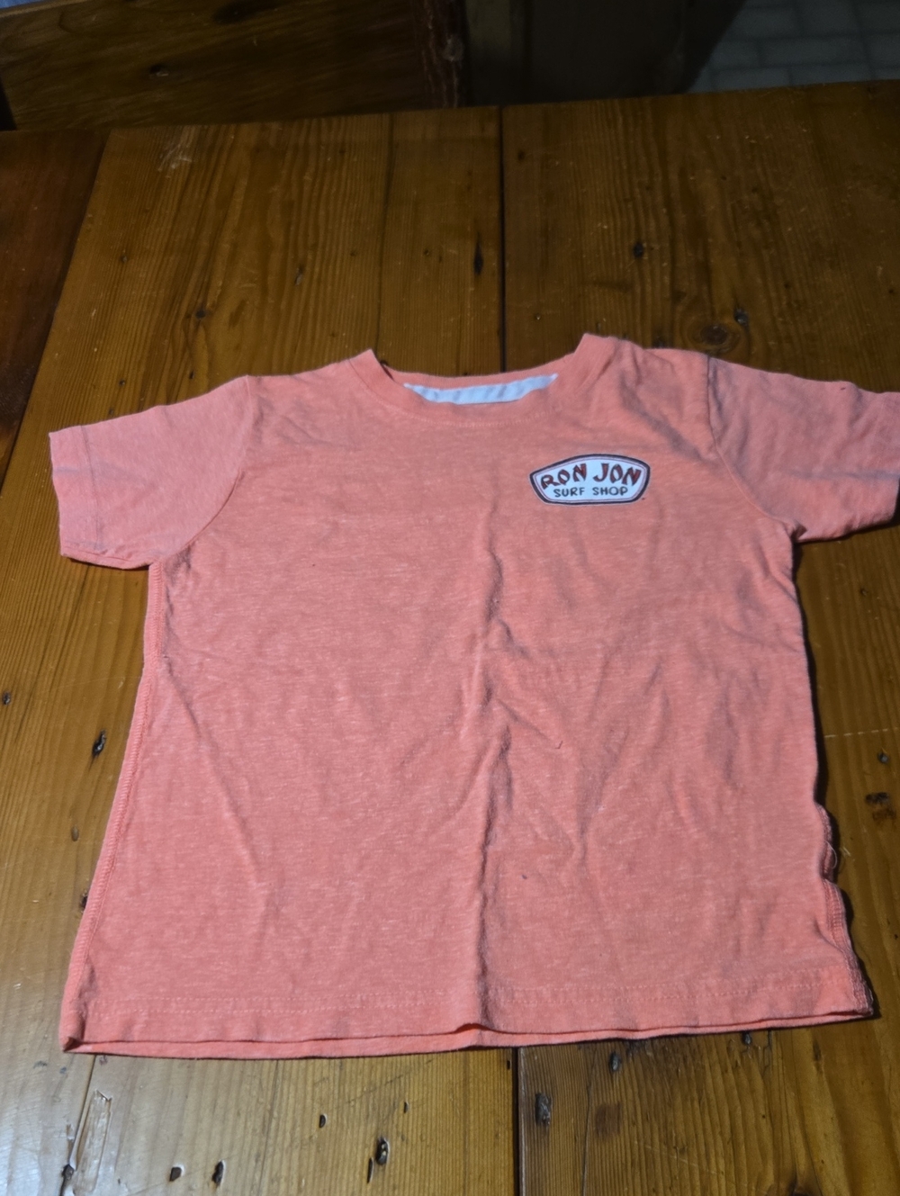 Ron Jon Coral Short Sleeve Kids Tee with Surf Badge Cocoa Beach Fl Sz Xs